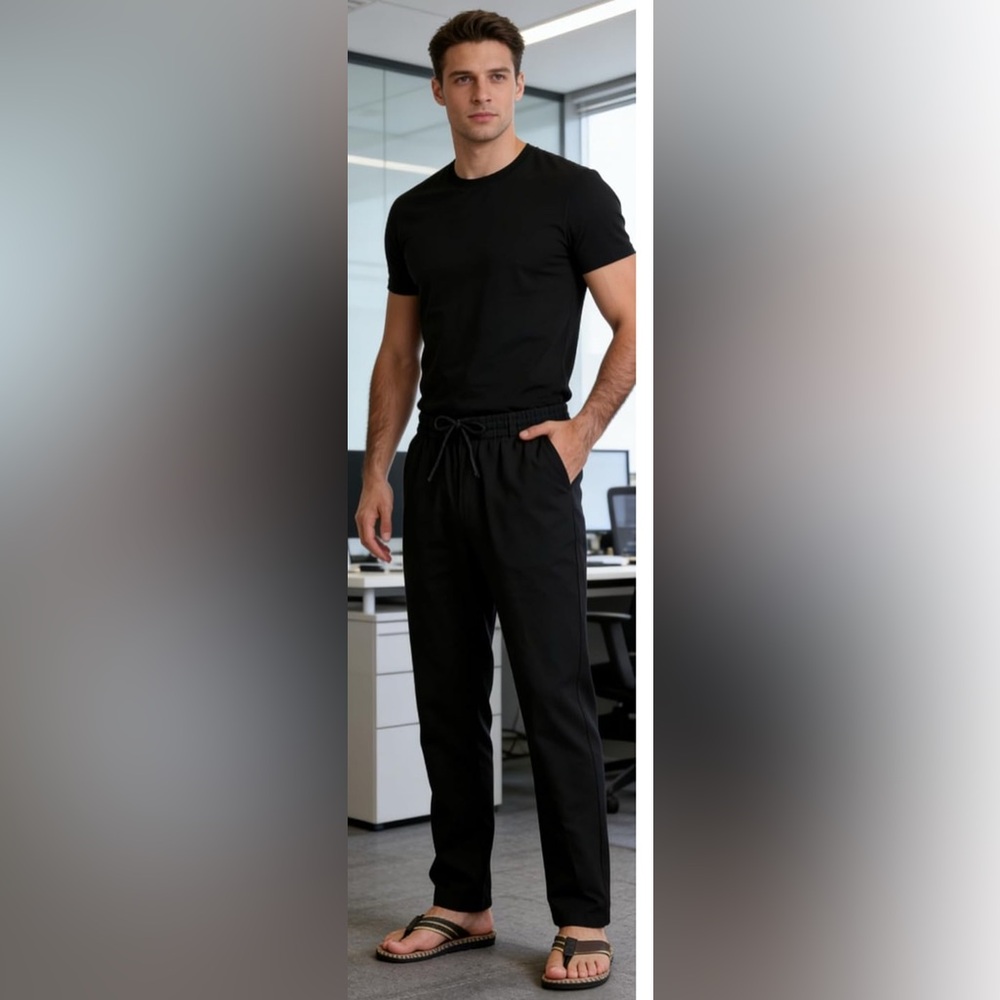 Mens 32x34 Black Drawstring Pants